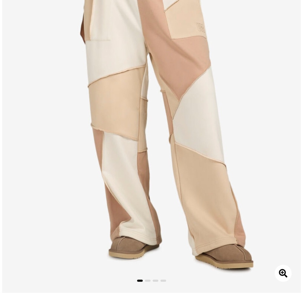 UGG Women's Wide Leg Raini Piecework Pants in Cream and Tan